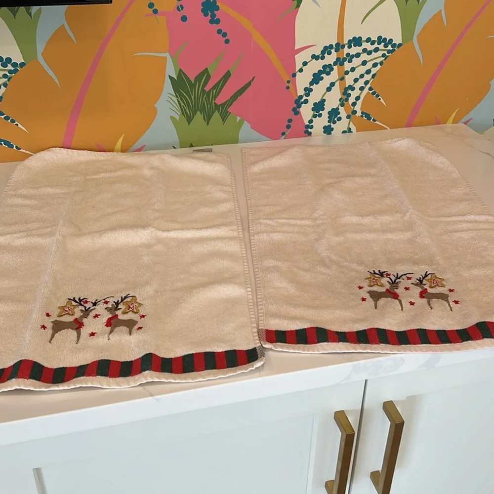Festive Reindeer Hand Towels
